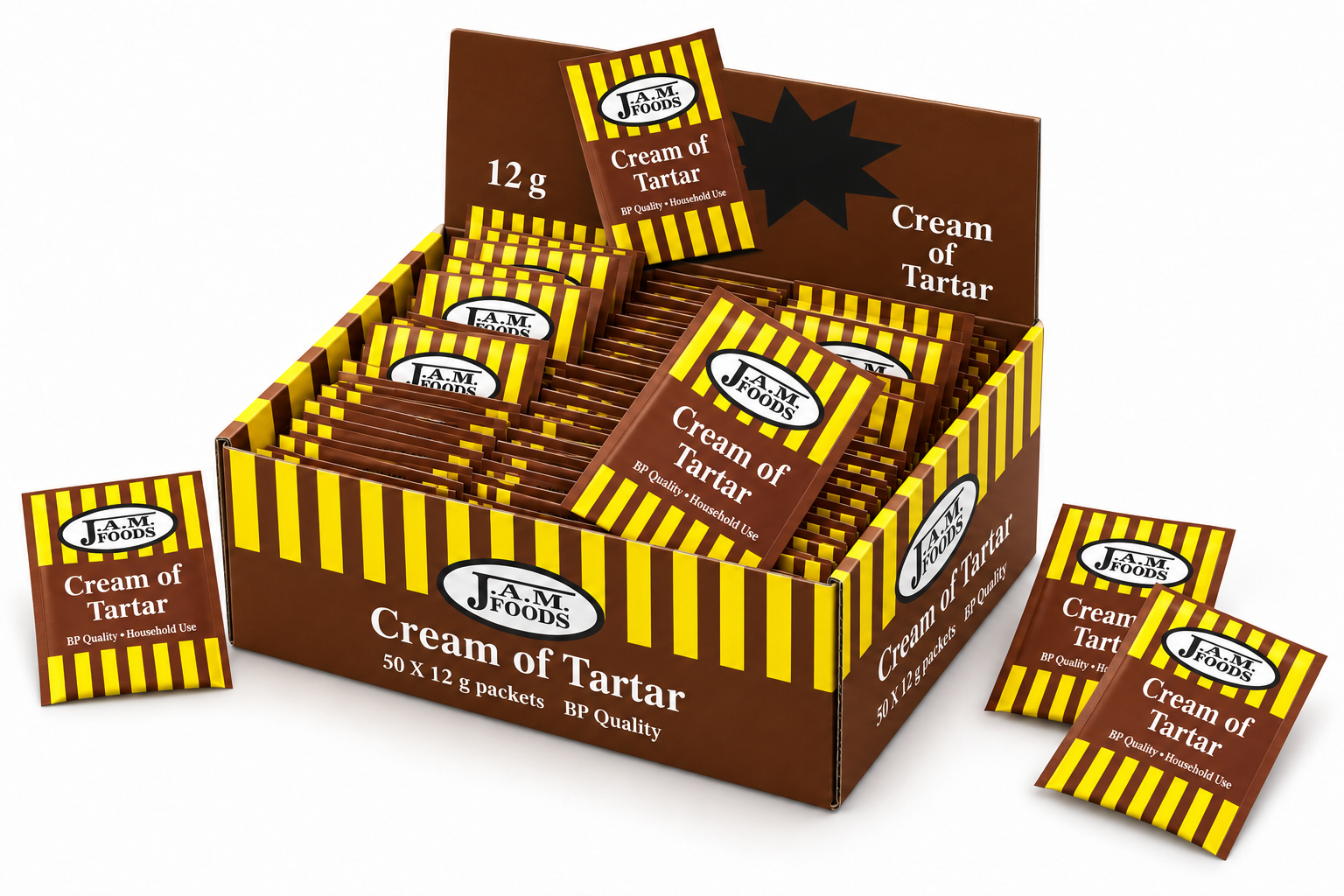 Cream of Tartar, 12g to 100g