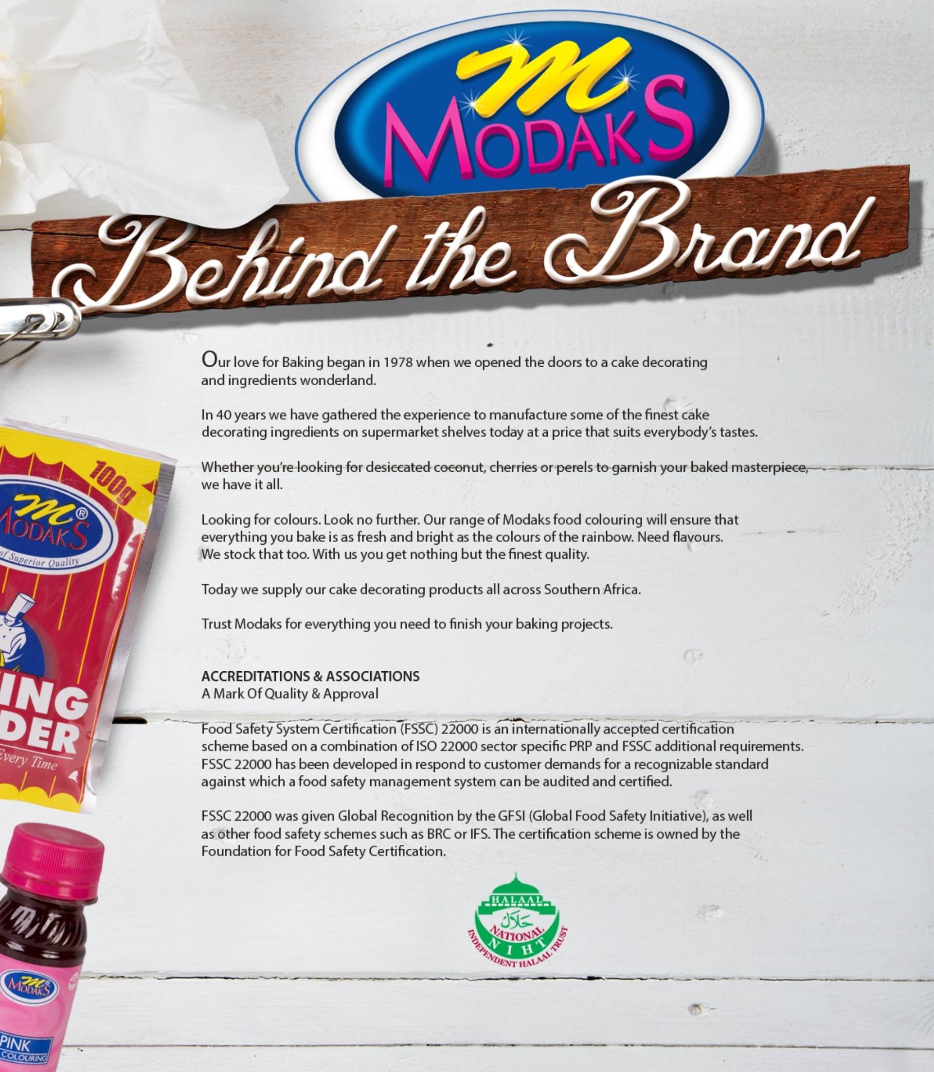 Modaks baking ingredients