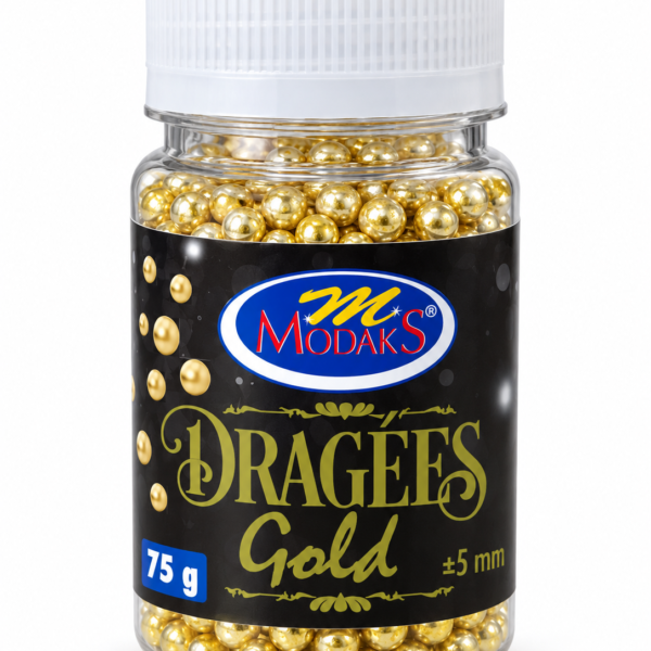 Gold Dragées 75 g Medium (5 mm)
