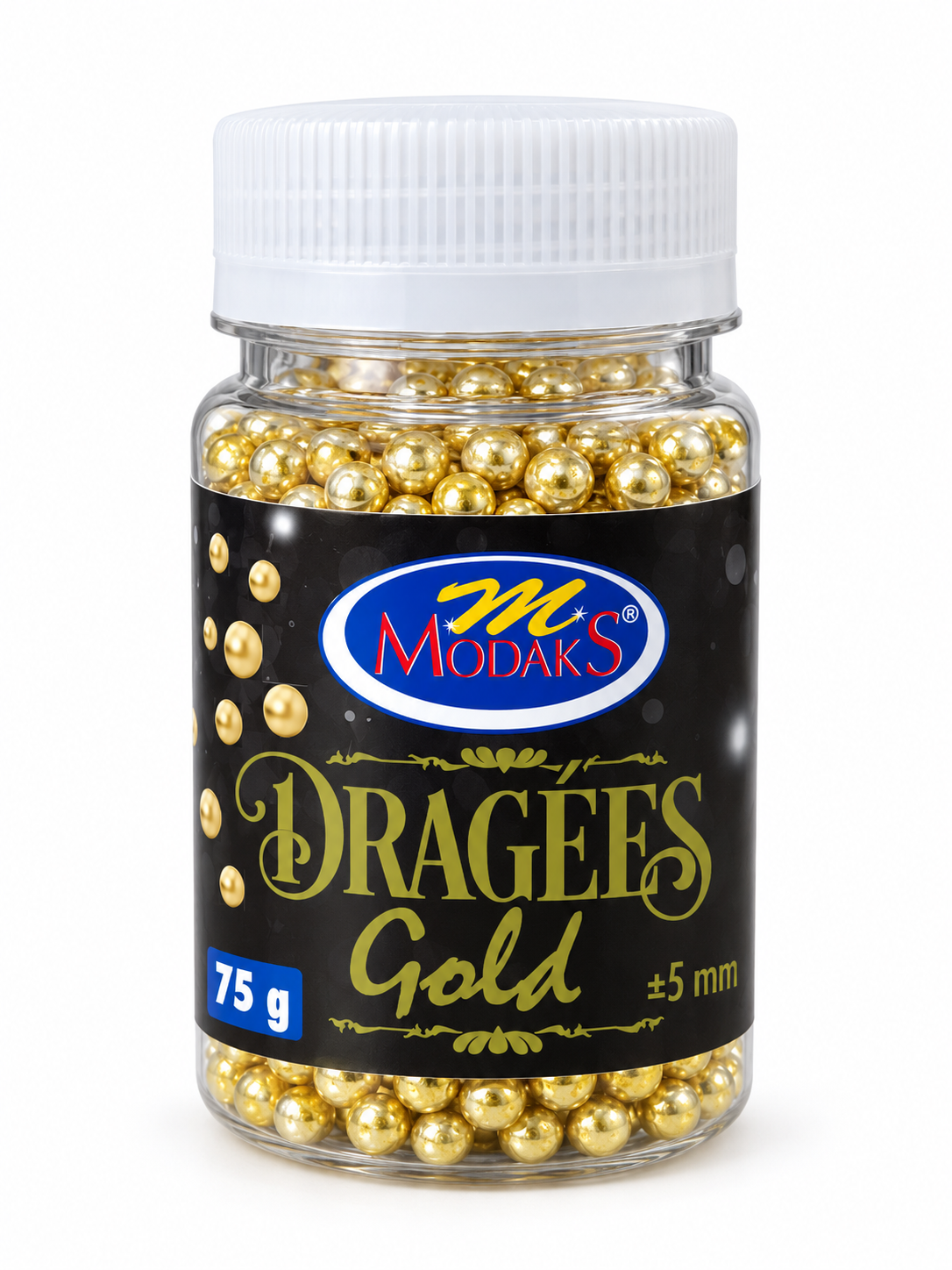 Gold Dragées 75 g Medium (5 mm)