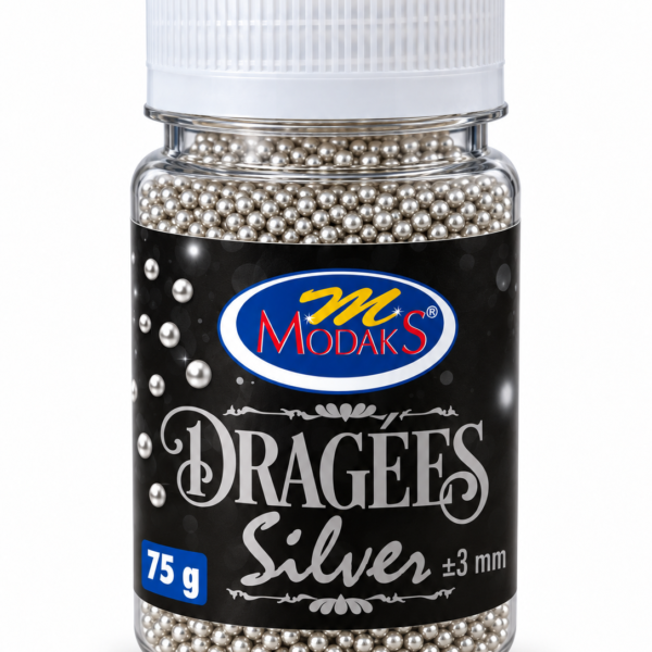 Silver Dragées 75 g Small (3 mm)